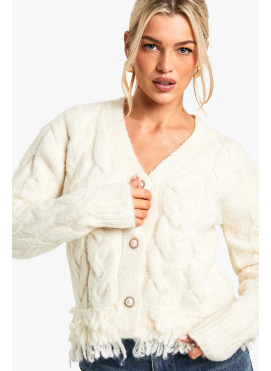Кардиган преміум-класу з в'язаною бахромою Кардиган преміум-класу з в'язаною бахромою