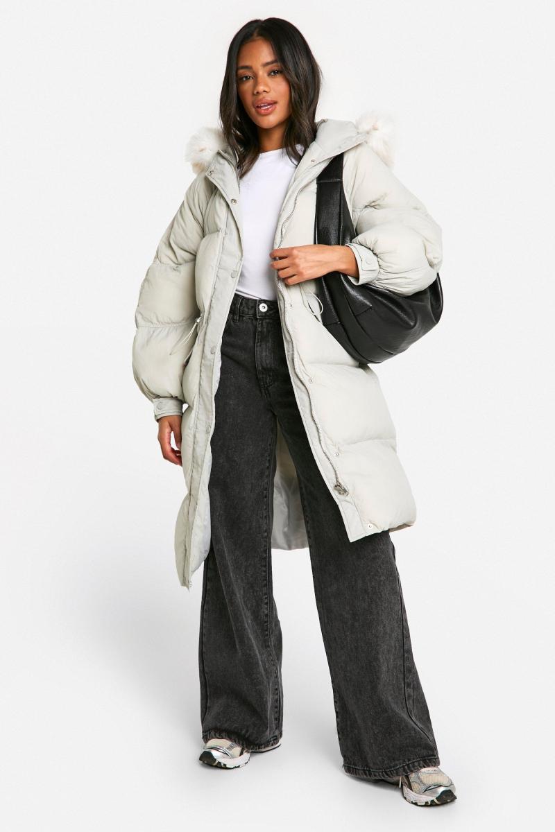 Парка зі штучним хутром і капюшоном