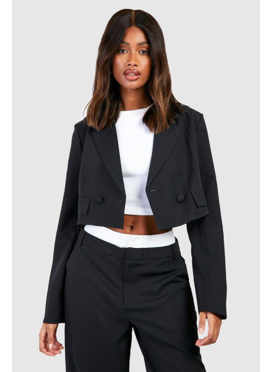 Укорочений піджак з базовими кишенями Укорочений піджак з базовими кишенями