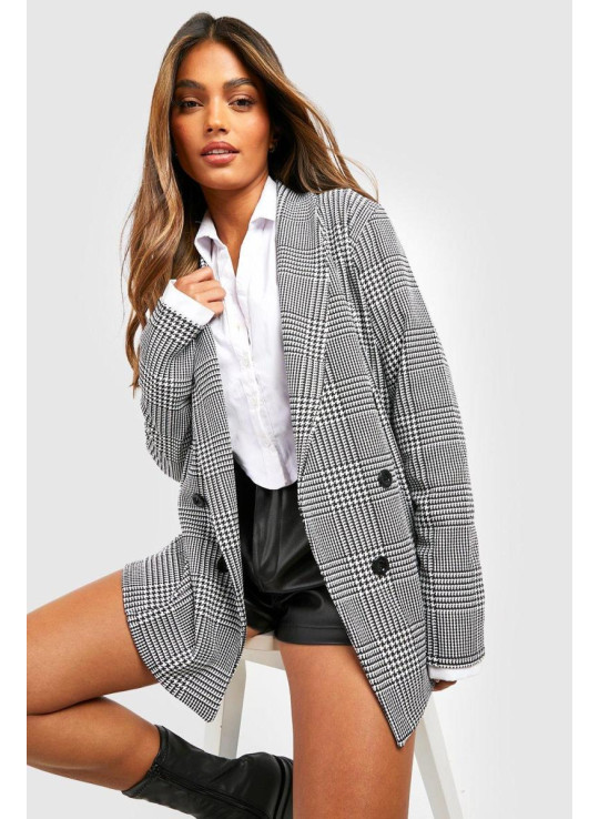 Базовий піджак із джерсі в клітинку вільного крою