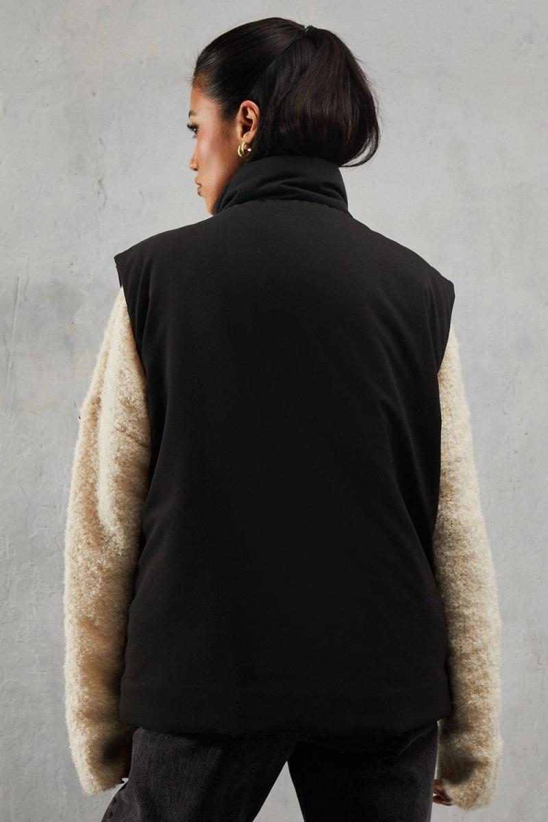 Підкладений пухнастий блискавок кишеньковий gilet