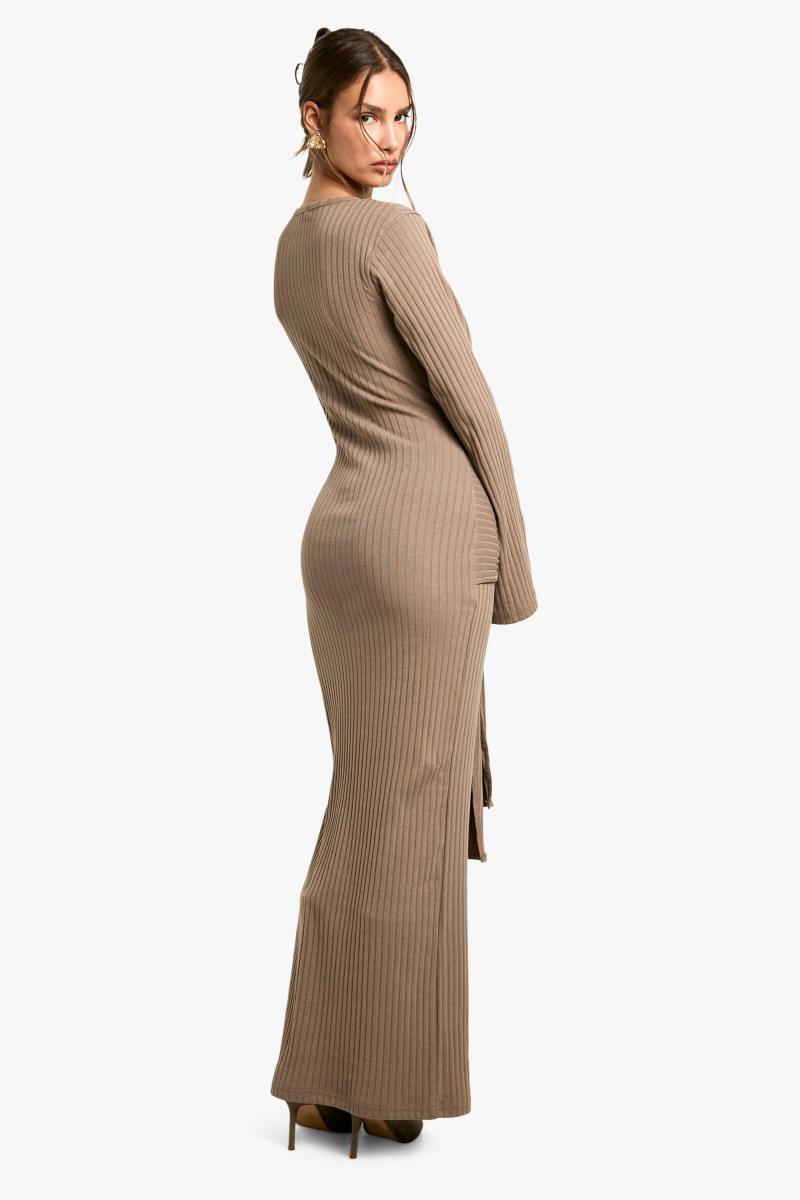 Сукня максі з широкими рюшами та краваткою