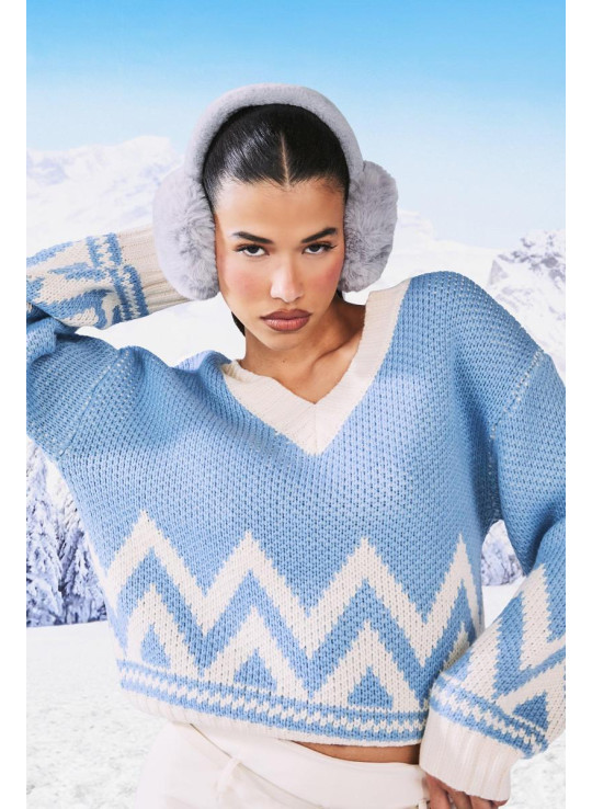 Трикотажний джемпер із V-подібним вирізом і ялинкою Трикотажний джемпер із V-подібним вирізом і ялинкою