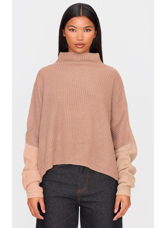 Кам'яний джемпер великого розміру Color Block Кам'яний джемпер великого розміру Color Block