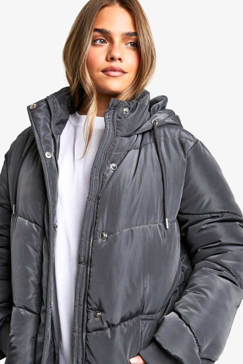 Puffer Petite з капюшоном максимальної довжини