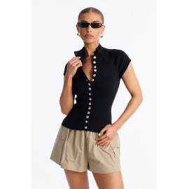 Кардиган з коміром-стійкою