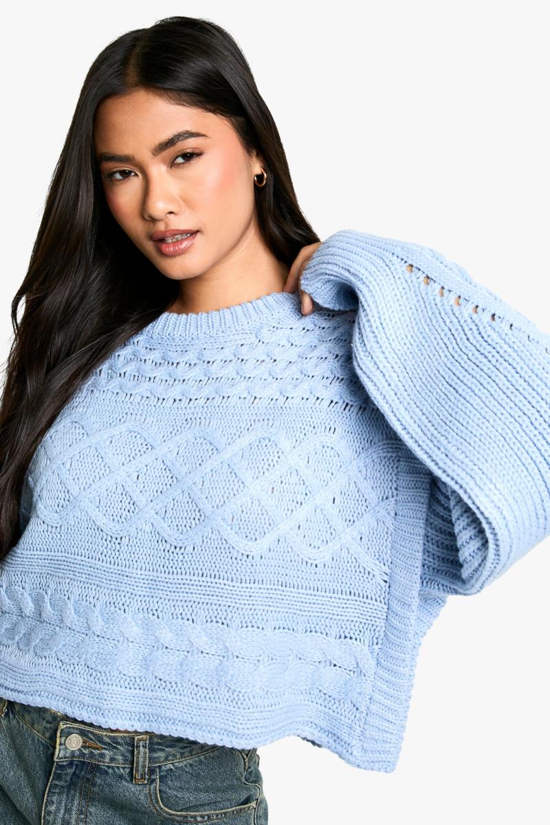 Преміум -кабель в’язав негабаритний джемпер