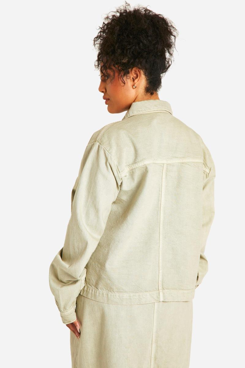 Плюс зелена джинсова куртка