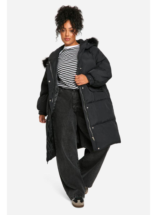 Плюс парка зі штучним хутром і капюшоном Плюс парка зі штучним хутром і капюшоном