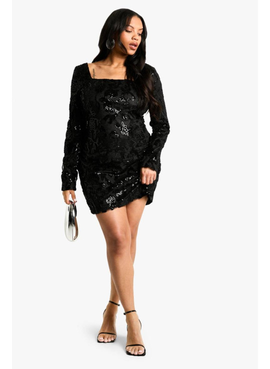 Облягаюча сукня Plus Demask з квадратним вирізом