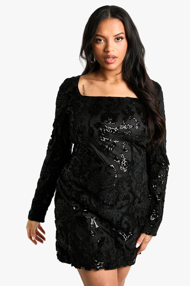 Облягаюча сукня Plus Demask з квадратним вирізом