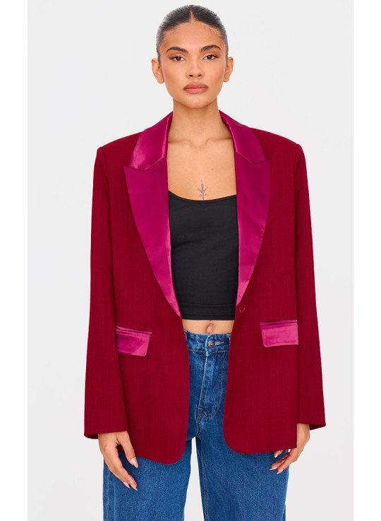 Великий піджак смокінг бордового кольору Великий піджак смокінг бордового кольору