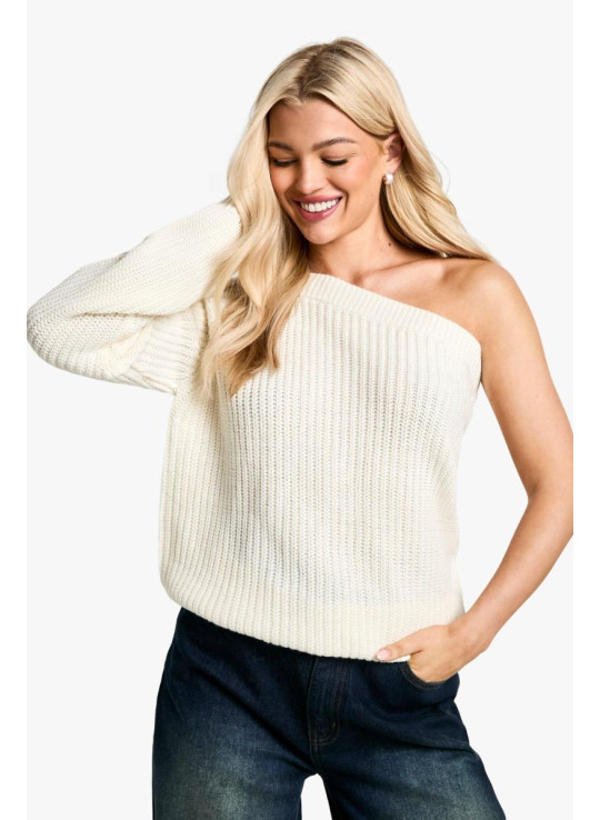 Трикотажний джемпер на одне плече Трикотажний джемпер на одне плече