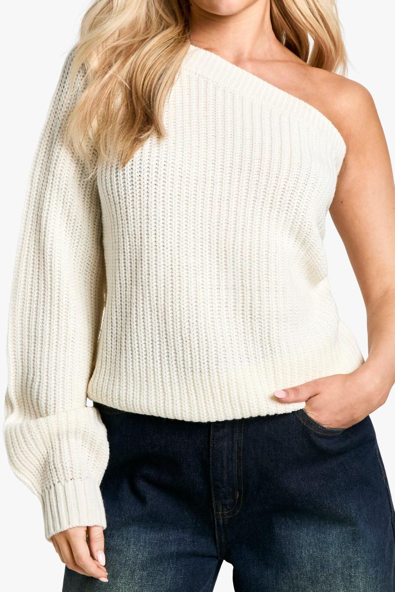 Трикотажний джемпер на одне плече