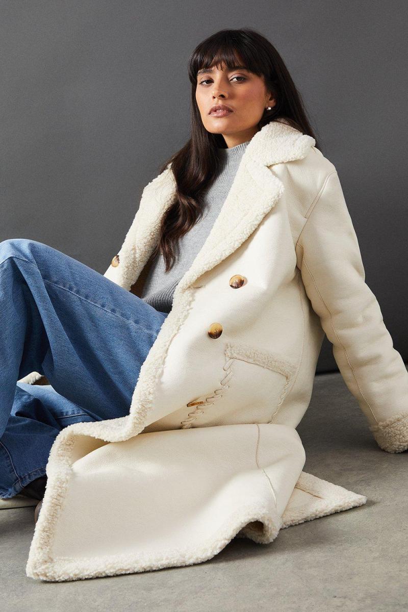 Шкіряне пальто з штучним шкіряним покриттям