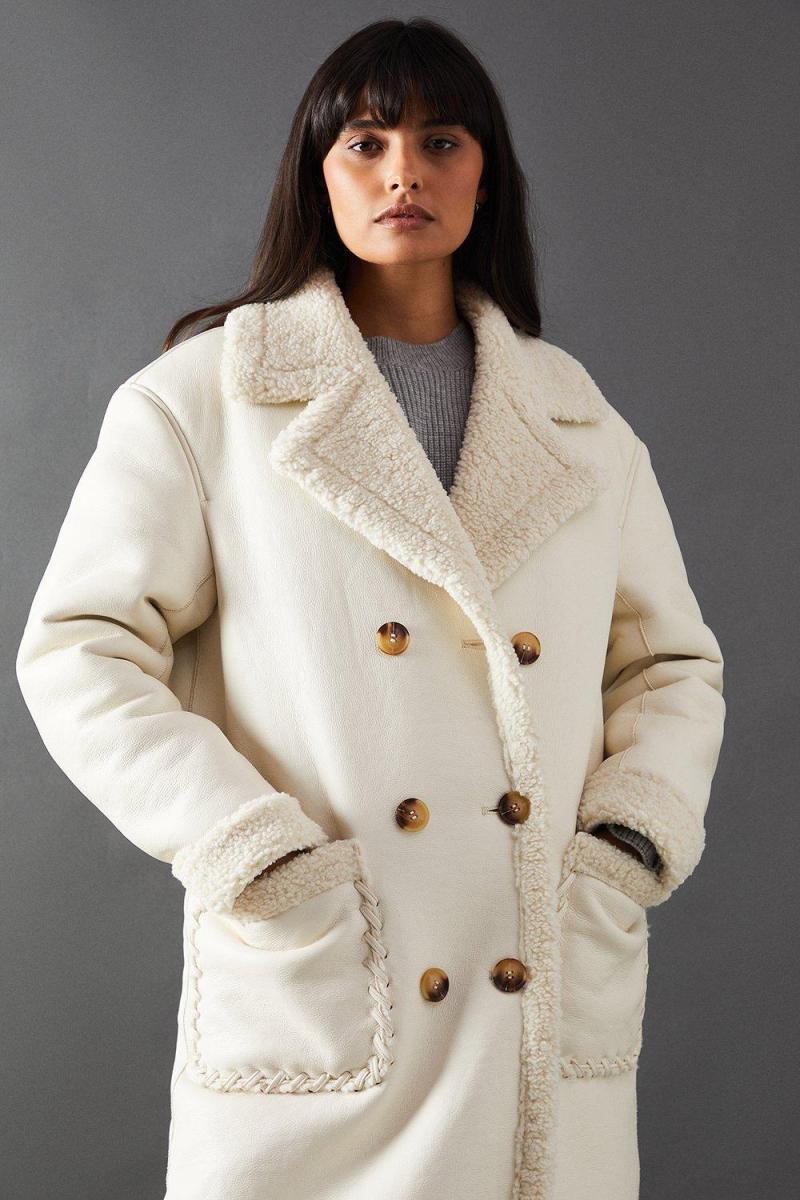 Шкіряне пальто з штучним шкіряним покриттям