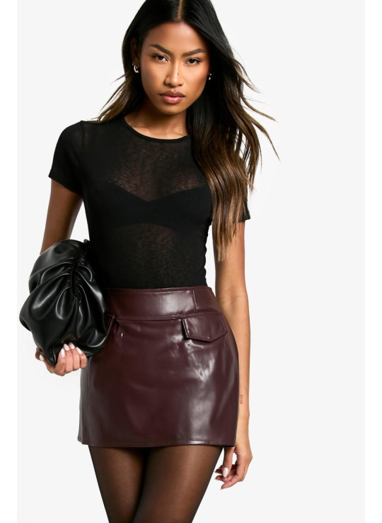 Міні-спідниця зі шнурівкою Pu