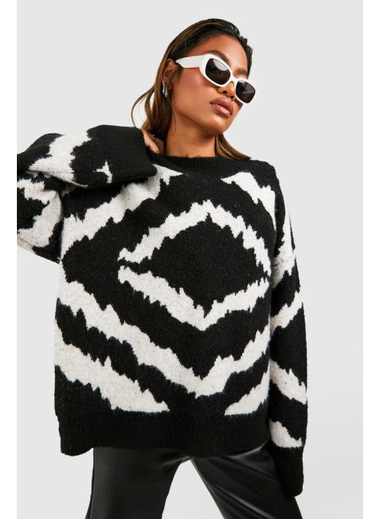 М'який трикотажний джемпер у абстрактну смужку М'який трикотажний джемпер у абстрактну смужку