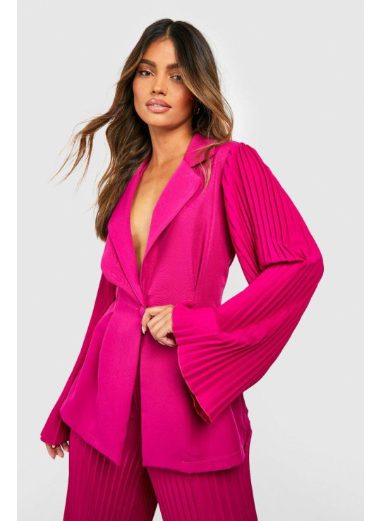 Блейзер із плісированим розкльошеним рукавом