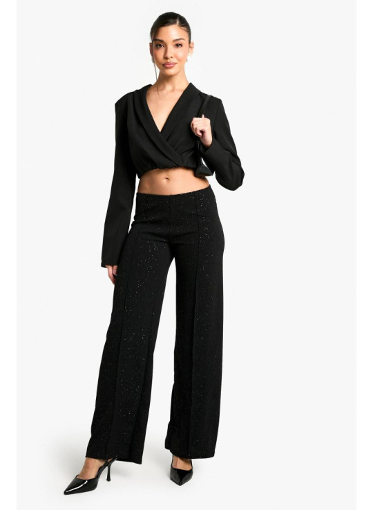 Прямі брюки з блискучим переднім швом