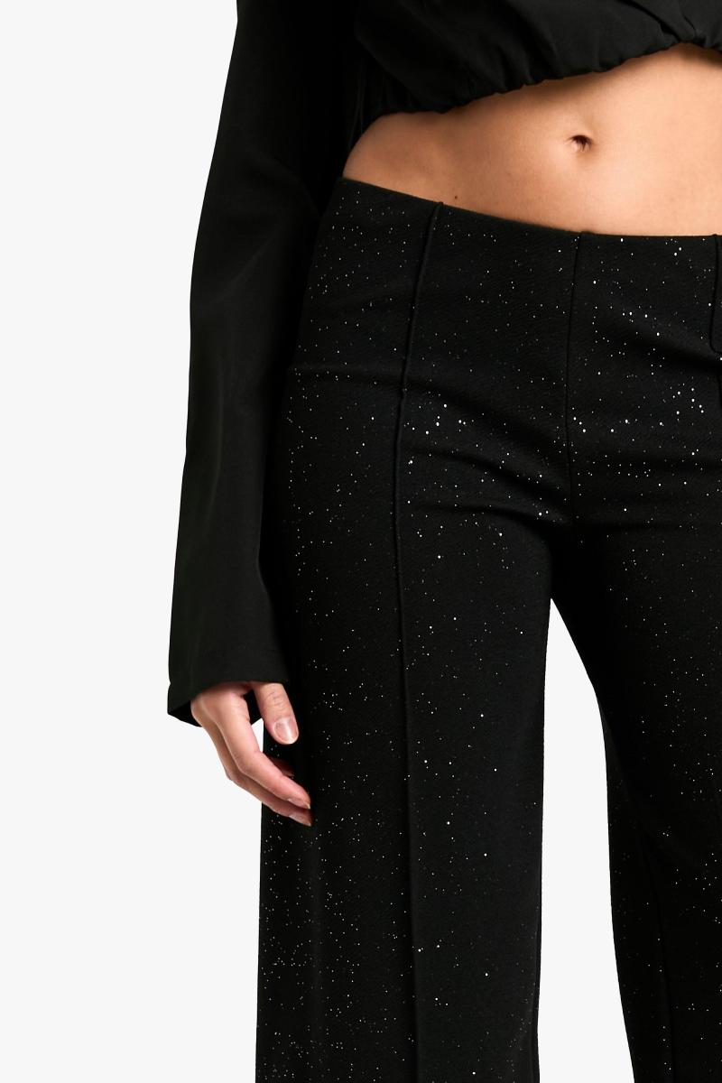 Прямі брюки з блискучим переднім швом