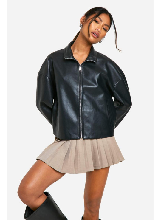 Шева шкіряна куртка з шийкою Шева шкіряна куртка з шийкою