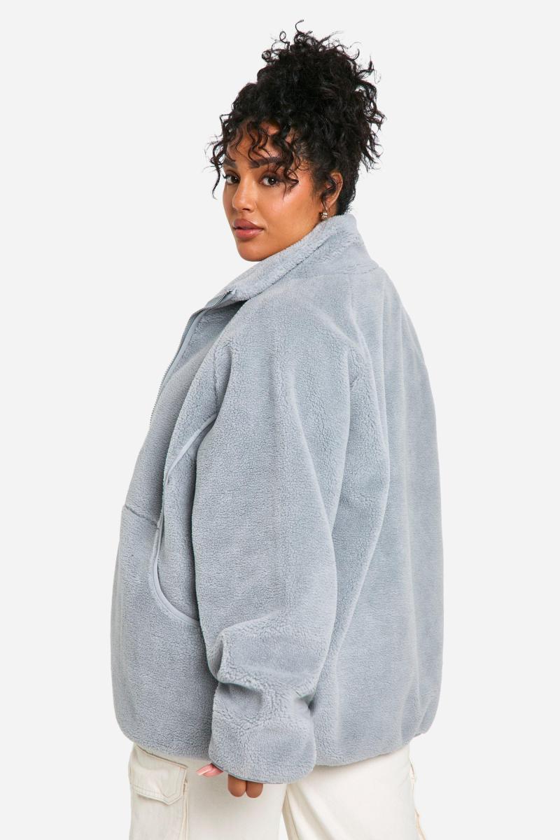 Плюс велика куртка Teddy на блискавці