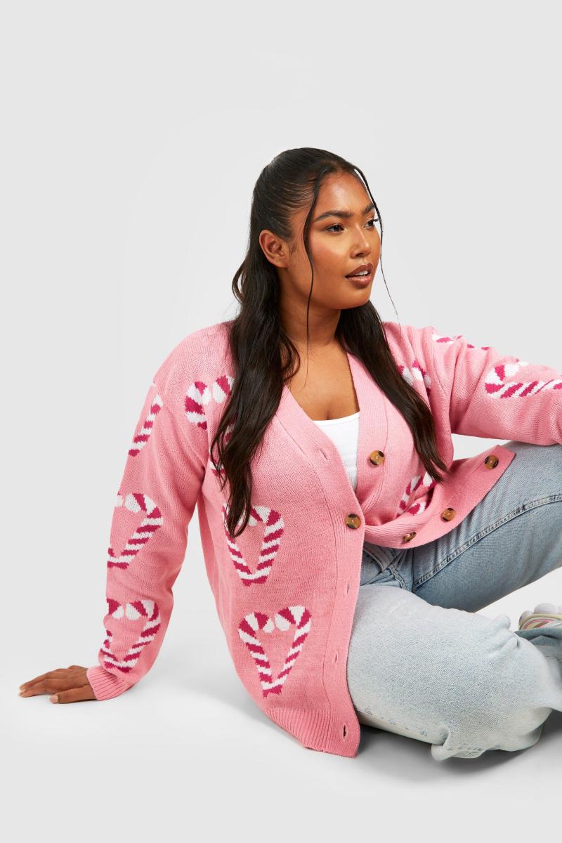 Плюс різдвяний кардиган Candy Cane