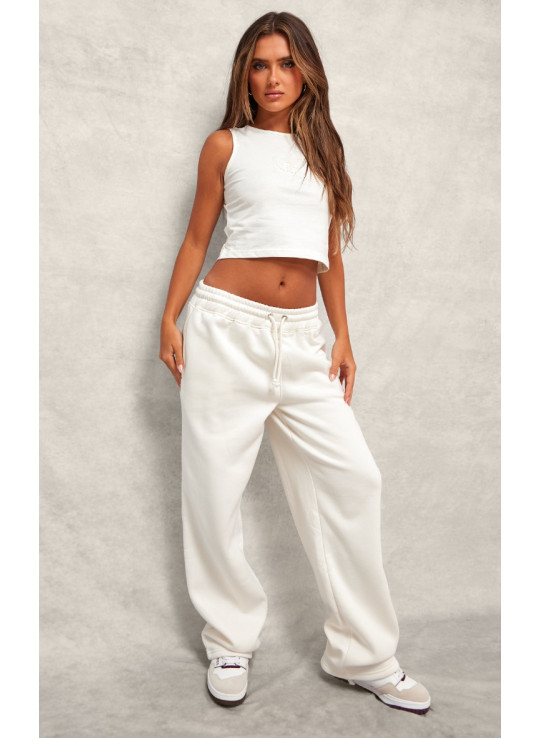 Кремові джоггери з рельєфними шнурками