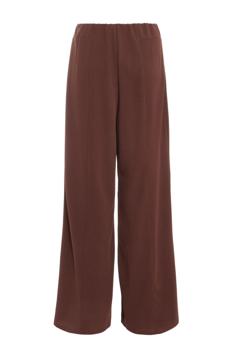 Коричневі штани з високою талією