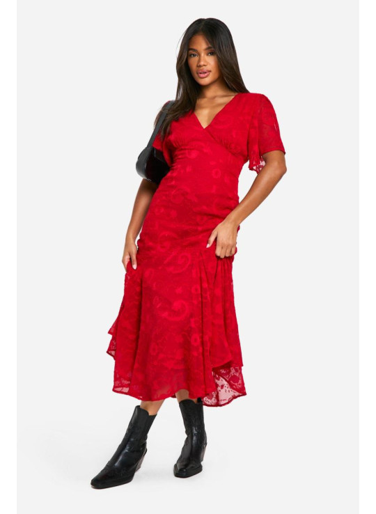 Jacquard Paisley Angel Sleeve Midaxi плаття Jacquard Paisley Angel Sleeve Midaxi плаття