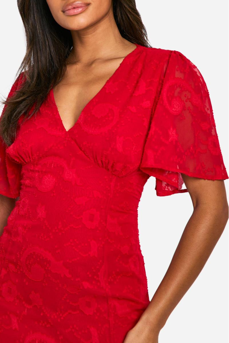 Jacquard Paisley Angel Sleeve Midaxi плаття