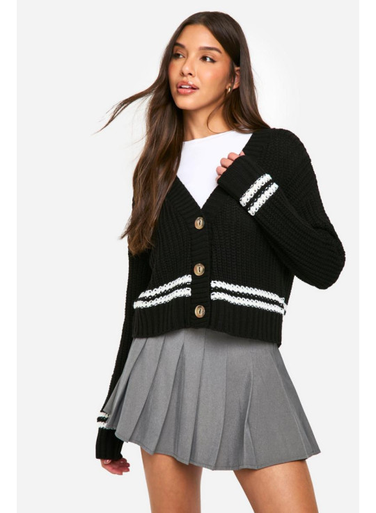 Крупний в’язаний кардиган у смужку Крупний в’язаний кардиган у смужку