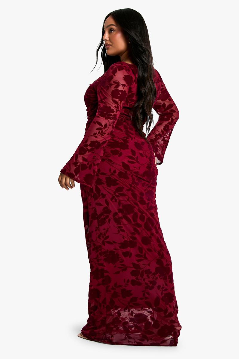 Плюс сукня Devore Ruched Midaxi