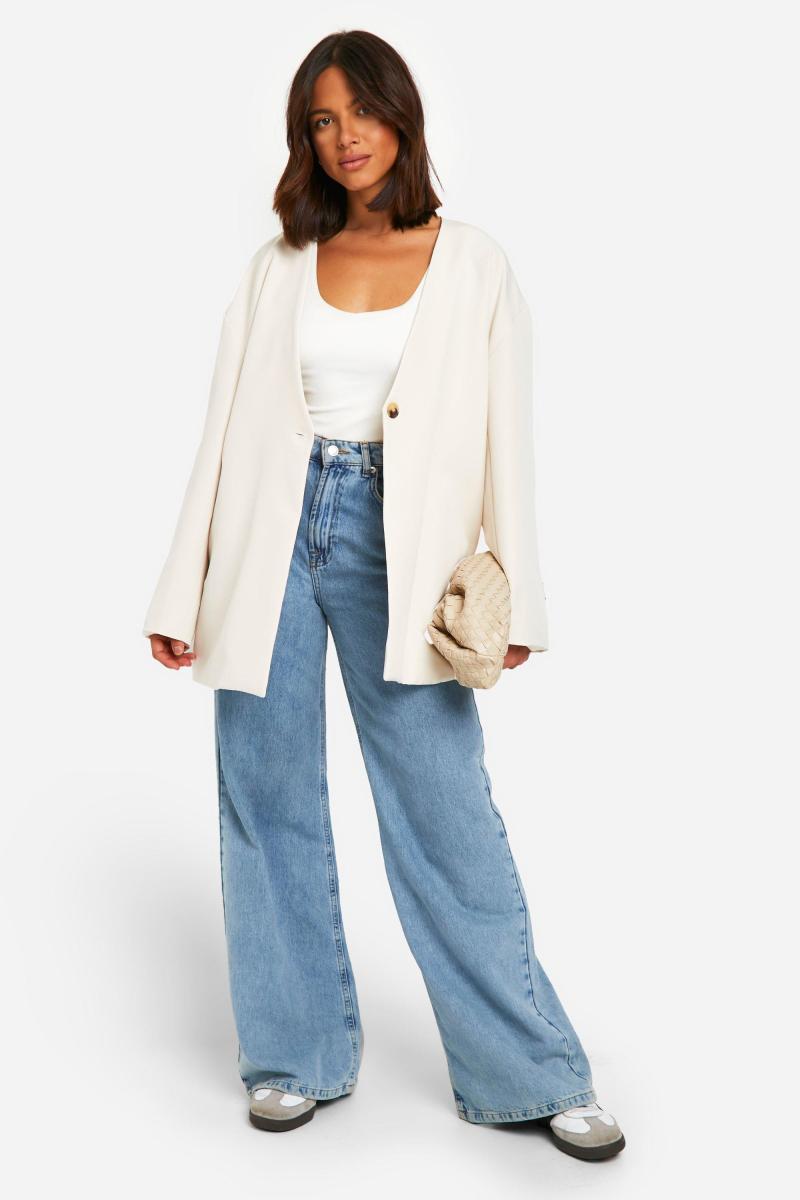 Без комірця негабаритний блейзер