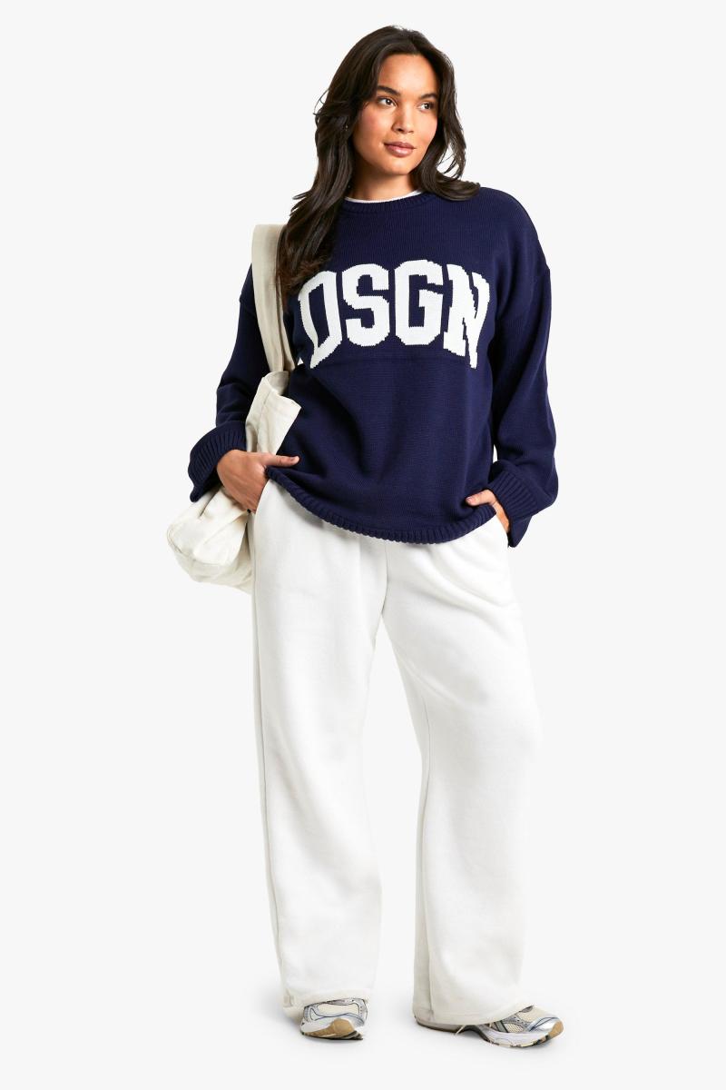 Плюс DSGN екіпаж на шиї трикотажний джемпер