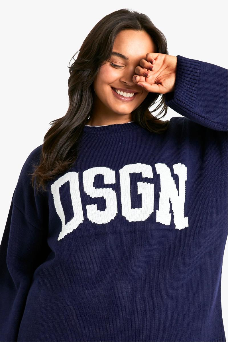 Плюс DSGN екіпаж на шиї трикотажний джемпер