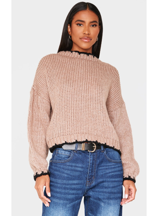 Величезний в'язаний джемпер з ковдри Mocha Величезний в'язаний джемпер з ковдри Mocha