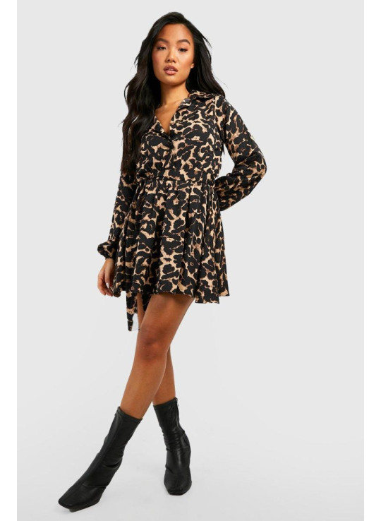 Маленька сукня-сорочка з леопардовим принтом