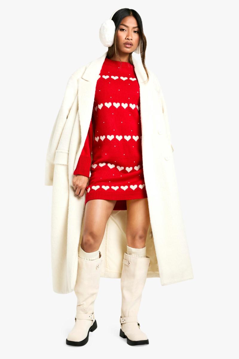 Сукня-джемпер із різдвяними сердечками
