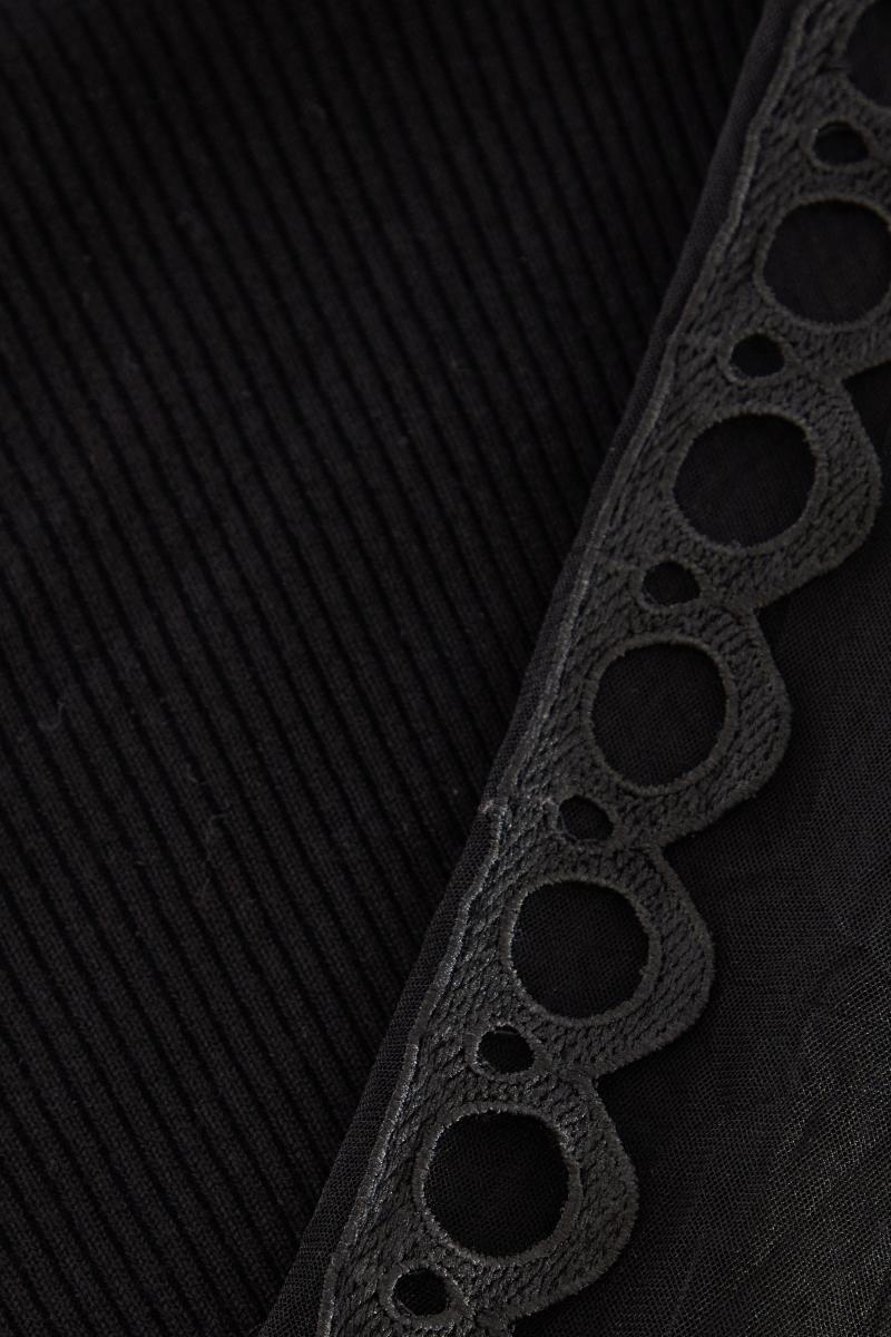 Чорна в'язана сітчаста рукава перемичка