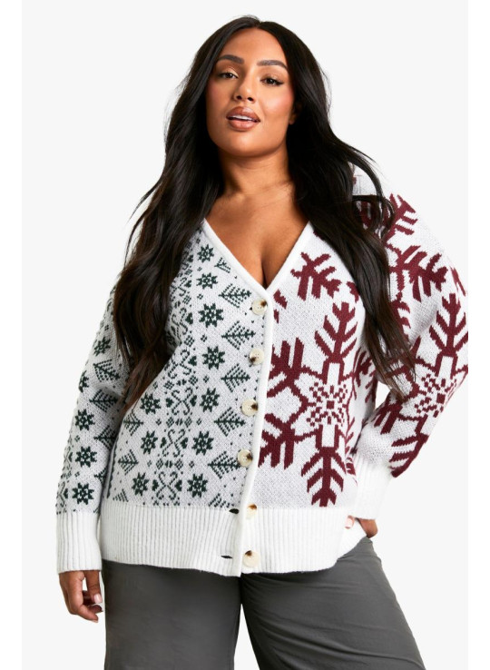 Контрастний трикотажний кардиган преміум-класу Fairisle Контрастний трикотажний кардиган преміум-класу Fairisle