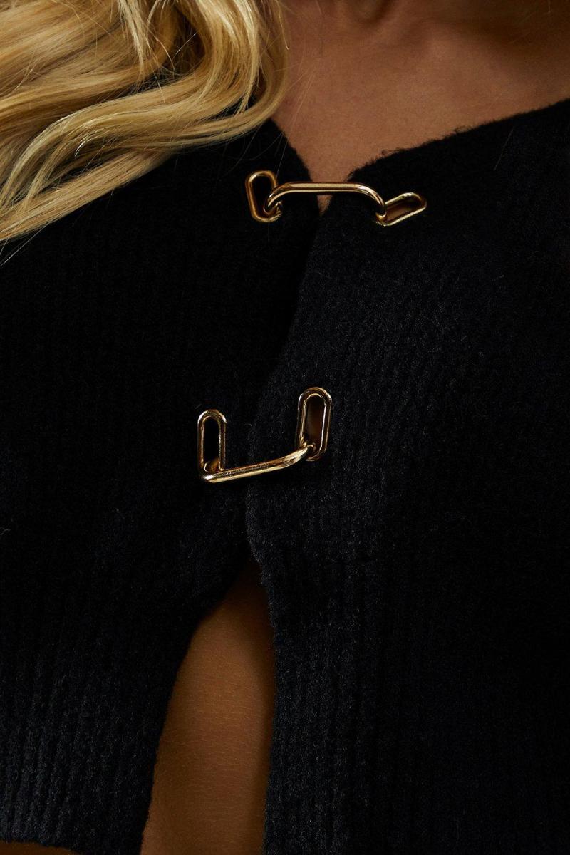 В’язаний золотий оздоблення деталі Batwing Cardigan