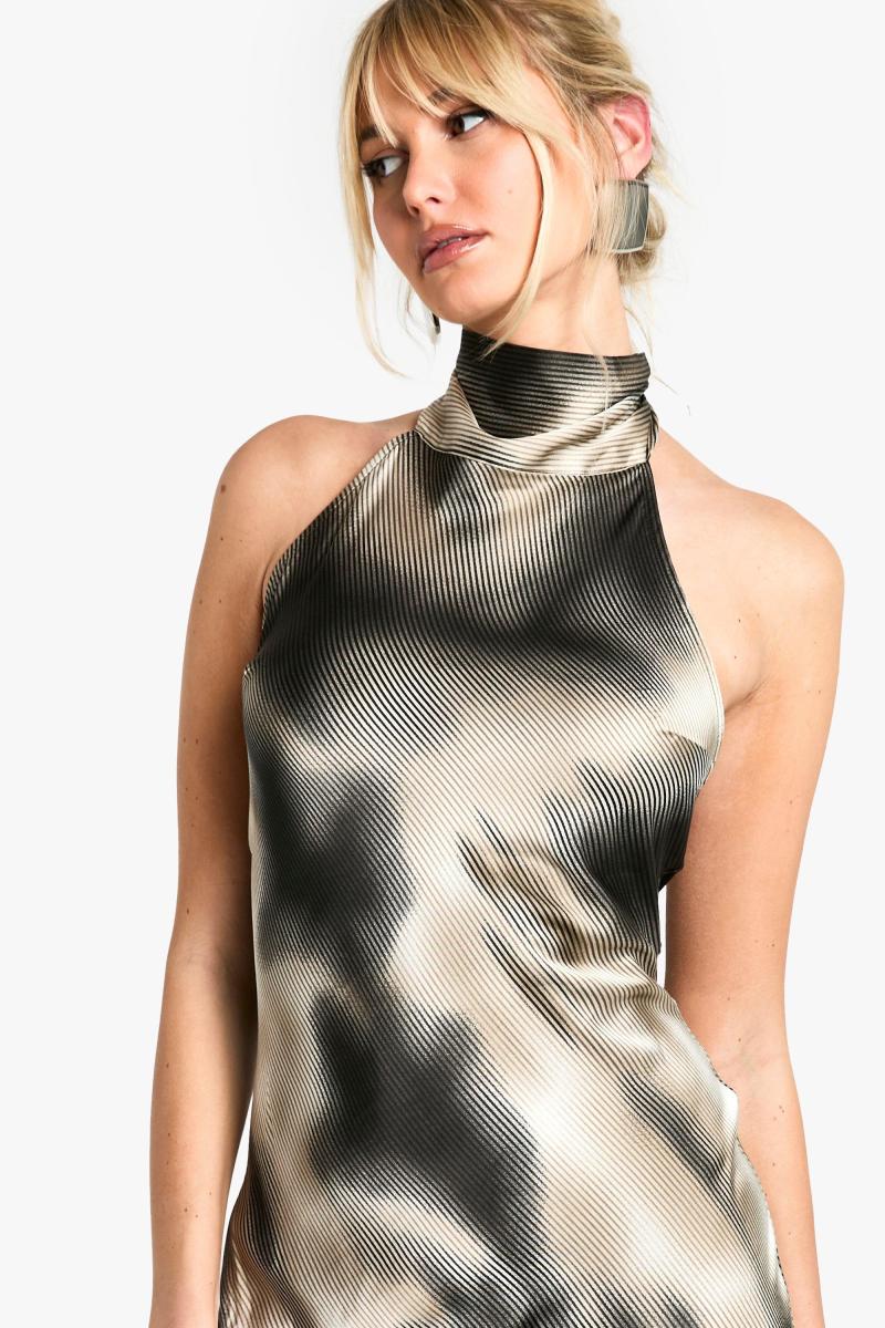 Розмиття смуги Halterneck Maxi плаття