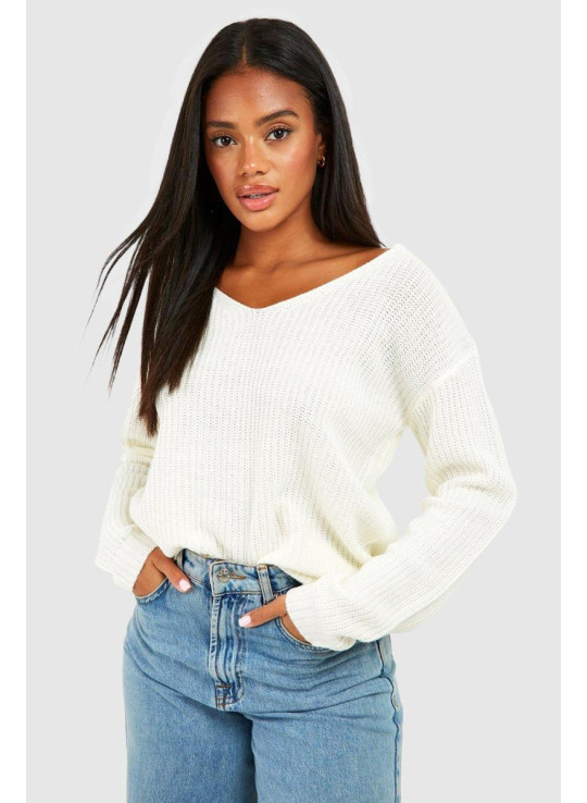 Базовий джемпер з V-подібним вирізом Базовий джемпер з V-подібним вирізом