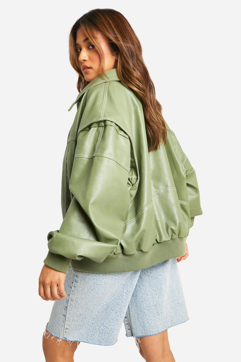 Великий бомбер Petite Pu з контрастною строчкою