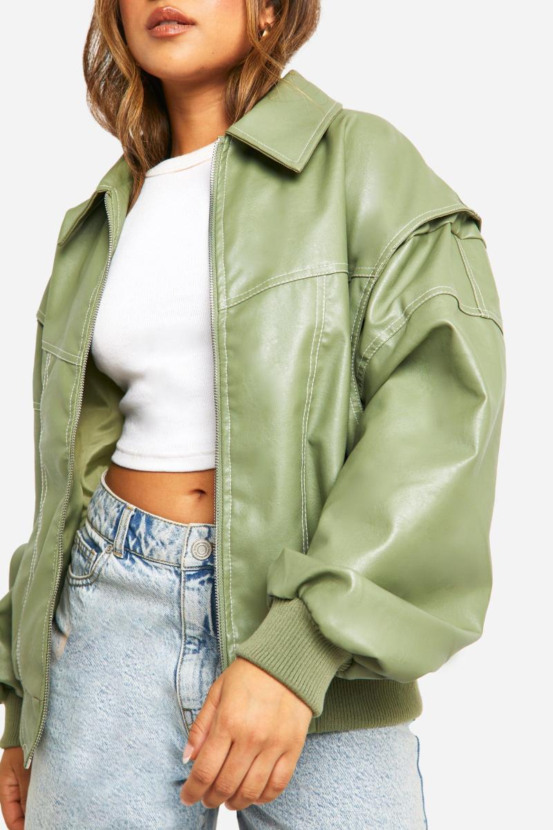 Великий бомбер Petite Pu з контрастною строчкою