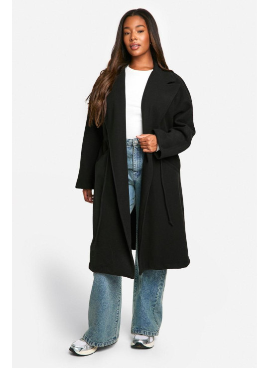 Вовняне пальто зі шнурком на талії Вовняне пальто зі шнурком на талії