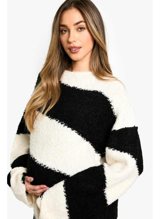 Трикотажний джемпер для вагітних у діагональні смужки Трикотажний джемпер для вагітних у діагональні смужки