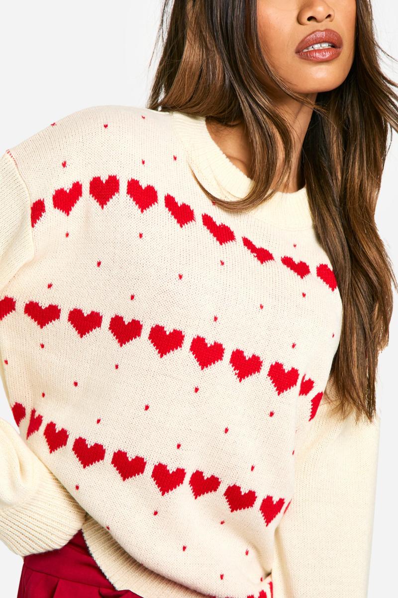 Великий джемпер із різдвяними сердечками
